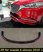 3pcs Front Bumper Lip Spoiler For Mazda 6 Atenza 2019 2020 Cover Trim Carbon fiber ABS Glossy Black Car Accessories 2024 - buy cheap