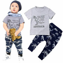 Camiseta de manga corta de algodón para niños y bebés, conjunto de ropa informal de verano, pantalón largo, 2 uds. 2024 - compra barato