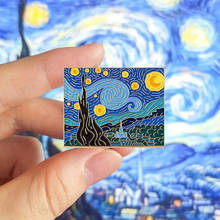 The Starry Night Van Gogh Oil Painting Enamel Brooch Pins Badge Lapel Pins Alloy Metal Fashion Jewelry Accessories Gifts 2024 - buy cheap