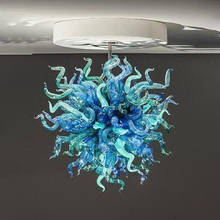 Lustre moderno de alta qualidade murano, iluminação led, vidro soprado à mão, para decoração de casa 2024 - compre barato