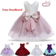 Christmas Embroidery Flower Girls Dress Baptism Ball Gown Baby Girl Clothes New Year Party Lace Princess Costume Size 0-5 Years 2024 - buy cheap