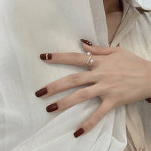 Anéis de ouro pérola simples, anéis de dedo femininos estilo coreano, joias elegantes para mulheres, festa de casamento, joias para presente de meninas 2024 - compre barato