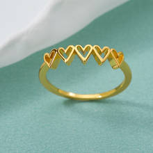 Coreano oco coração-em forma de anéis para mulher de aço inoxidável amor doce ouro prata cor ampla bague para adolescentes meninas charme bijoux 2024 - compre barato