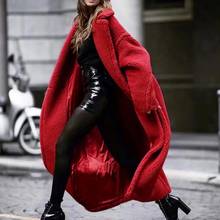 Plush Coat Women Autumn Winter Fluffy 2019 Fashion Solid Long Sleeve Lapel Open Front Fake Fur Coat Warm Soft Female Overcoat 2024 - buy cheap