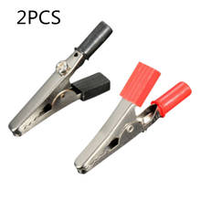 2Pcs/lot Insulated Crocodile Clips Plastic Handle Cable Lead Testing Metal Alligator Clips Clamps 55mm Length 2024 - buy cheap