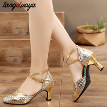 latin dance shoes woman gold silver shoes women high heel salsa jazz dancing shoes women closed toe heels zapatos de baile mujer 2024 - buy cheap