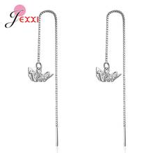 Romantic Tiny 925 Sterling Silver Paper Cranes Ear Line Long Chain Women Jewelry Drop Earring Fashion Pendientes 2024 - buy cheap