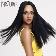 NATURE Wig Synthetic Hair 20 inch Straight Fake Hair Lace Wig Ombre Blonde High Temperature Fiber Cosplay Wigs For Black Women 2024 - buy cheap