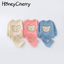 HoneyCherry  spring baby loose T-shirt printing fashion casual pants two-piece suit baby boy clothes set 2024 - buy cheap