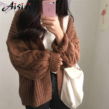 New sweater of 2019 high quality loose-sleeved twist knitted sweater cardigan jacket thick women sweater  cardigan 2024 - buy cheap