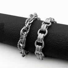 Fashion retro bracelet stainless steel pattern twist bracelet men and women all-match bracelet hot sale 2024 - buy cheap