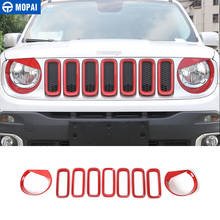 Pegatinas de para coches MOPAI para Jeep Renegade 2016-2018, cubierta de decoración de rejilla de faro delantero para Jeep Renegade 2016-2018 2024 - compra barato