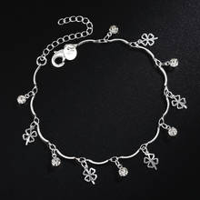 Pulseras de plata esterlina 925 para mujer, cadena de circón con trébol de cuatro hojas, joyería fina a la moda para fiesta de boda, regalo de Navidad 2024 - compra barato