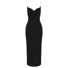 Vestido negro ajustado con escote en V para mujer, vestido largo, Sexy, para Otoño e Invierno 2024 - compra barato