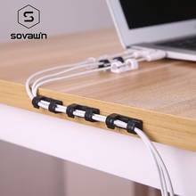 SOVIWN ABS Cable Organizer Self Stick Winder Mini Table Desk Network Cable Cord Winder Wire Clip Headset Wire Management 16Pcs 2024 - buy cheap