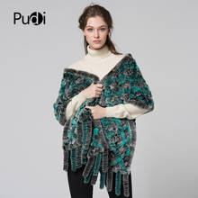 Pudi CK713 The New Women Poncho 2017 New Rex Rabbit Fur Knitted Pashmina Shawl Poncho Wraps 2024 - buy cheap