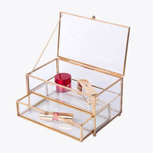 Transparent Glass Drawer Makeup Organizer Large Desktop finishing Skin Care Shelf Tissue Jewellery Necklace Ring Storage Box 2024 - buy cheap