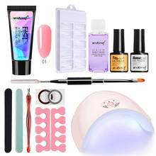 WiRinef Poly Extension Nail Gel Set UV Builder Nail Gel Lacquer Kit Nail Art Primer Gel 36w Uv Nail Dryer Set 2024 - buy cheap