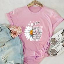 Cartoon Printed T-shirt 2020 Summer Women Tops 100% Cotton Plus Size Flower Heart Mouse  T Shirts White Pink Black Tees Lady 5XL 2024 - buy cheap