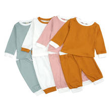 Milancel-novo conjunto de roupas infantis 2021, roupas para crianças, duas peças, cores sólidas, manga longa, com decote em o, outono 2024 - compre barato