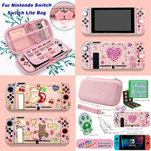 2021 Cute Pink Sakura portable Storage Bag Travel Carry Case Cover for Nintendo switch game Accessories 10IN1 package 2024 - buy cheap