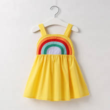 2020 Summer Girls Dress Rainbow Children Princess Dresses Sleeveless Strap Dress For Kids Fashion  Little Girls Dresses 2024 - buy cheap