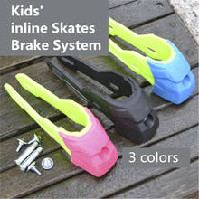 Sistema de freio para patinetes 3 cores, em linha, azul, rosa, azul, bloco de freio para crianças, adultos, patins, crianças, 243mm, 231mm, base de quadro 2024 - compre barato