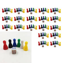 120 Pcs Colorful Pieces Pawn Chess Plastic Pieces &20 Pcs Dice Set for Board Card Games 2024 - buy cheap