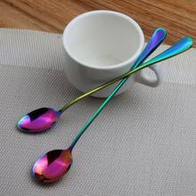 New Stainless Steel Coffee Spoon Long Handle Tea Spoons Kitchen Hot Drinking Flatware Drop Shipping 2024 - buy cheap