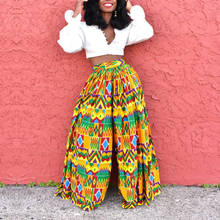 Женская одежда в африканском стиле; Брюки с принтом Дашики в африканском стиле; Широкие брюки с высокой талией; Женские африканские платья в африканском стиле 2024 - купить недорого
