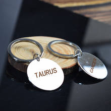 Zodiac Letters Keychain Metal Engraving Taurus Aries Taurus Scoripio Constellation Key Ring for Friends Birthday Gifts 2024 - buy cheap