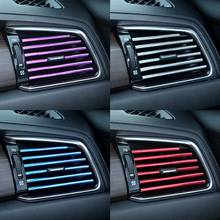 1Pc Auto Accessoires DIY Car Interior Air Conditioner Grille Outlet Strip Chrome auto Vent Zilverkleurige Decoratie styling B1J4 2024 - купить недорого