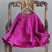Camisas de lino holgadas para mujer, blusa Retro de lino Vintage para mujer, Tops con botones hechos a mano 2020 2024 - compra barato