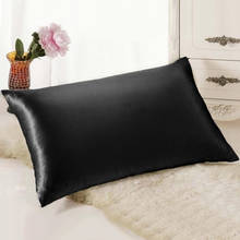 Pillow Case Silk Satin Bedding Zipper Pillowcase Smooth Pillow Cover Home Textile Decoration 2024 - buy cheap