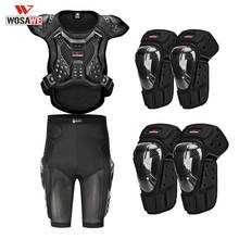 WOSAWE-Chaqueta de traje de Motocross para hombre, Protector de armadura de carreras, rodillera corta, Codera, equipo de protección de moto de fibra de carbono 2024 - compra barato