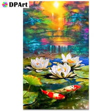 Diamond Painting 5D Full Square/Round Drill lotus Folwer Goldfish Daimond Rhinestone Embroidery Painting Cross Stitch Kit M695 2024 - buy cheap