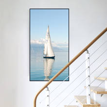 Pintura en lienzo de paisaje oceánico para decoración del hogar, póster de velero grande, arte de pared, imagen e impresión para sala de estar 2024 - compra barato