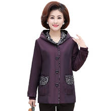 Jaqueta feminina de meia-idade com capuz, casaco casual com zíper curto, plus size 5xl w275, primavera e outono 2020 2024 - compre barato