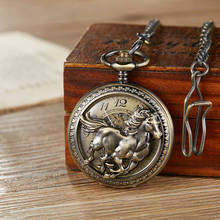 Horse Animal Hollow Design Mechanical Pocket Watch Mens Women Necklace Pendant FOB Chain Steampunk Pocket Watches Dropshipping 2024 - buy cheap