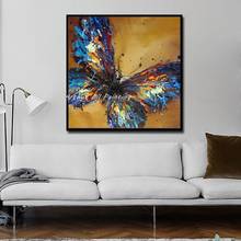 Arthxy Modern Abstract Pop Art Hand Painted Butterfly Animal Oil Painting On Canvas Wall Picture For Living Room Home Decoration 2024 - buy cheap