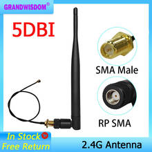 2.4 GHz WiFi Antenna 5dBi Aerial RP-SMA Male Connector 2.4ghz antena wi fi antenne IOT PCI Card USB Wireless Router Wifi Booster 2024 - buy cheap