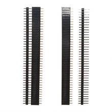 10/5 pares 2.54mm 40 pinos 1x40 única linha reta macho fêmea soquete quebrável pino encabeçamento pcb jst conector tira para arduino 2024 - compre barato