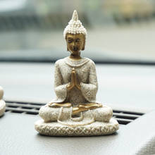Creative Sandstone Meditation Sitting Buddha Statue Sculpture Handmade Figurine Small Miniatures Car Ornaments Home Decor Gifts 2024 - buy cheap