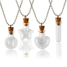 Botella de vidrio de 20x20MM para collar, 2 uds., frascos de vidrio para, para regalo 2024 - compra barato