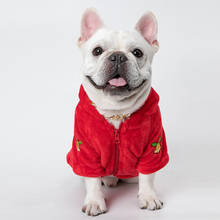 Рождественская Одежда для собак, пальто для французского бульдога, куртка, одежда для мопса, одежда для кошки, пуделя, бишона, померанского шнауцера, одежда для собак, костюм для домашних животных 2024 - купить недорого