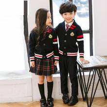 Children School Uniform Girls Boys Sweater Top Skirt Pants Collar Suit Plaid Korean Cotton Kindergarten Japanese Clothes Outfit 2024 - buy cheap