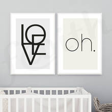 Nordic Love and Oh Letter Art Painting Modern Canvas Poster Print Minimalist Wall Art Pictures for Living Room Decor 2024 - buy cheap