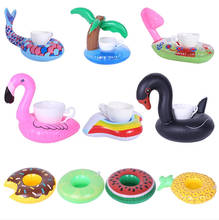 Воздушные Матрасы для чашки, надувной фламинго, держатель для чашки, поплавки для бассейна, подставки для бара, милые игрушки, праздвечерние чная чашка 2024 - купить недорого