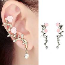 Fashion Flower Rhinestone Ear Cuff Earrings Gold Silver Color Bohemia Clip On Earrings Women Charm Ear Stud Jewelry Accessories 2024 - buy cheap