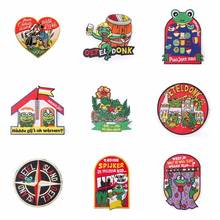 Dutch Carnaval Oeteldonk Frog Patch Embroidered Patches For Clothes Iron Fusible For Sewing Accessories Applique Fashion Decor 2024 - buy cheap